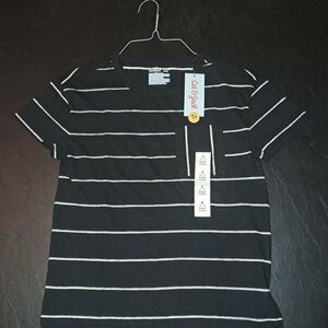 Cat & Jack Black and White Striped Tee